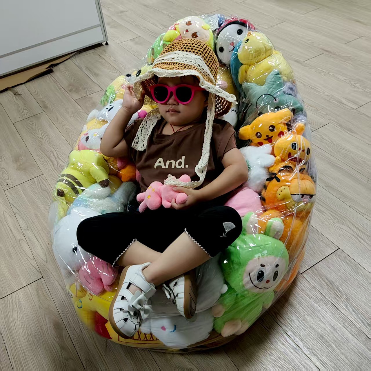 透明填充沙发玩具玩偶椅收纳豆袋椅套儿童玩具收纳袋