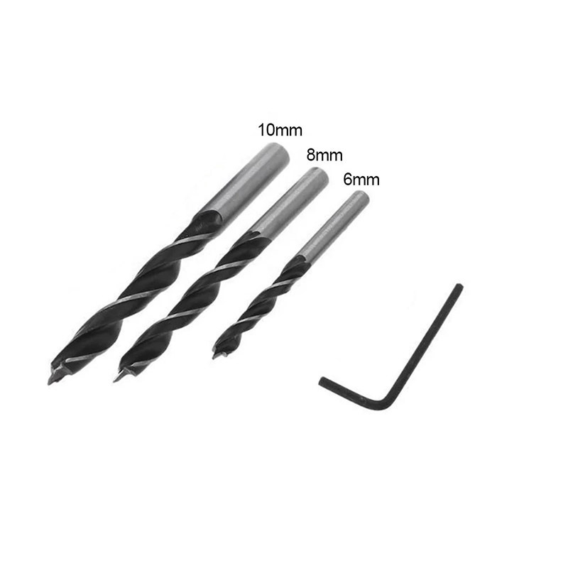 3-12 woodworking drill bit three-point drill hole drilling tool clear side drill straight shank twist drill inclined hole locator