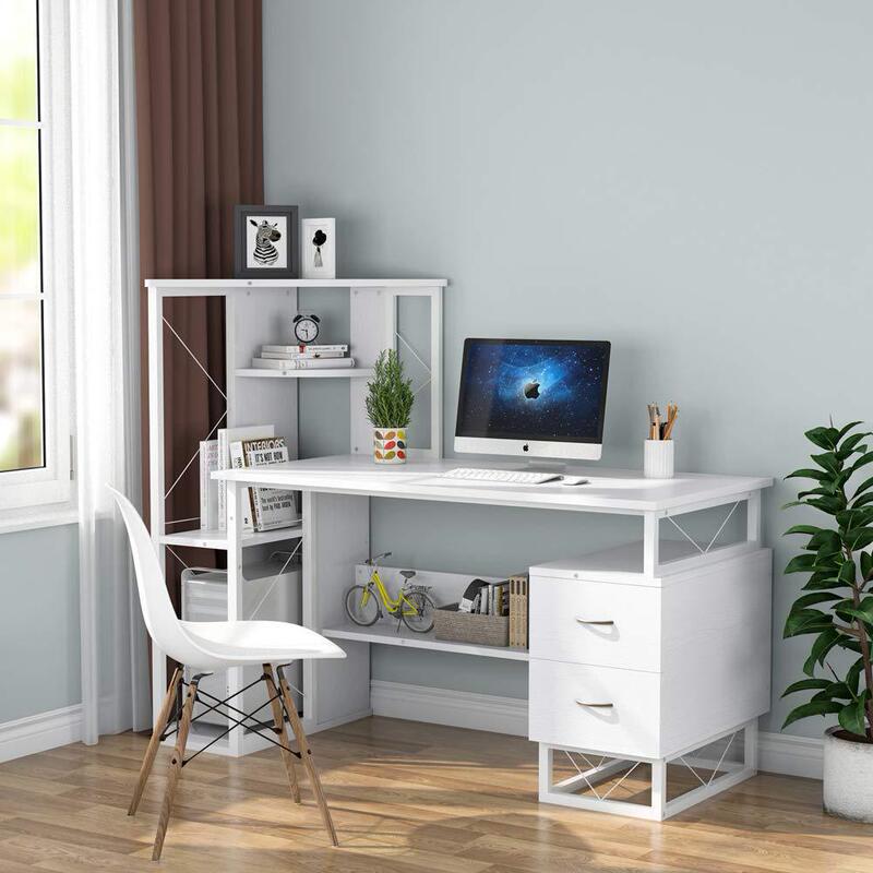 Cross-Border Direct Sales Office Desk Corner Desk Dual Computer Desk Home Office Gaming Workstation with Storage Cabinet