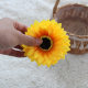 Sunflower flower head artificial flower handicraft making flower material simple fresh sunflower silk flower wholesale home decoration
