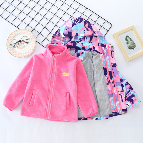 Children's three-in-one detachable down jacket autumn and winter clothing 2024 new style thickened coat for girls middle and large children's tops 
