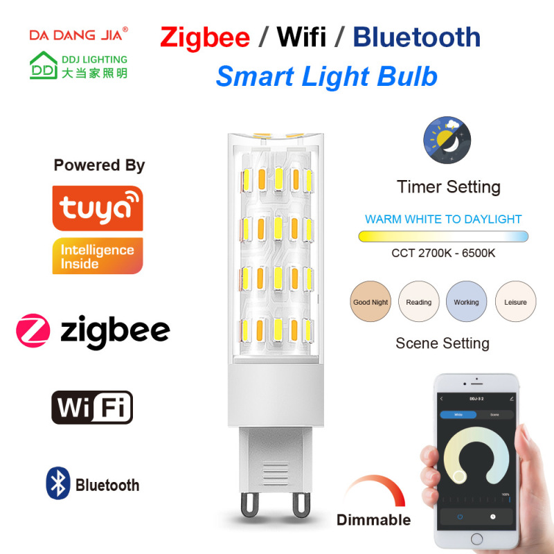 TUYA Graffiti Zigbee/WIFI/Bluetooth Depth Dimming Color Temperature 3W G9 LED Corn Light TUYA Graffiti Zigbee/WIFI/Bluetooth Depth Dimming Color Temperature 3W G9 LED Corn Light