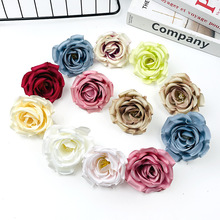 森系冰山玫瑰花头 diy芙蓉假花 手工簪花头饰材料 婚礼花墙装饰