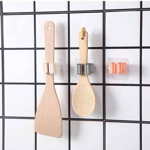 No punching and traceless mop rack storage mop hook bathroom bathroom wall-mounted broom hanger mop clip T