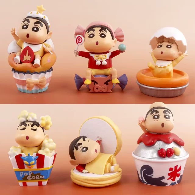 Гурманский набор из 6 восковых карандашей Shinky Sedow Time Hamburger Egg Tart Sloping Mi Flower Cake Candy Blind Blind