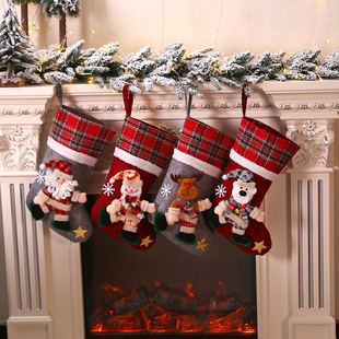 Christmas Stocking Ornaments Large 3D Elderly Socks Gift Bags Snowman Candy Bags Gift Bags Christmas Decorations Wholesale