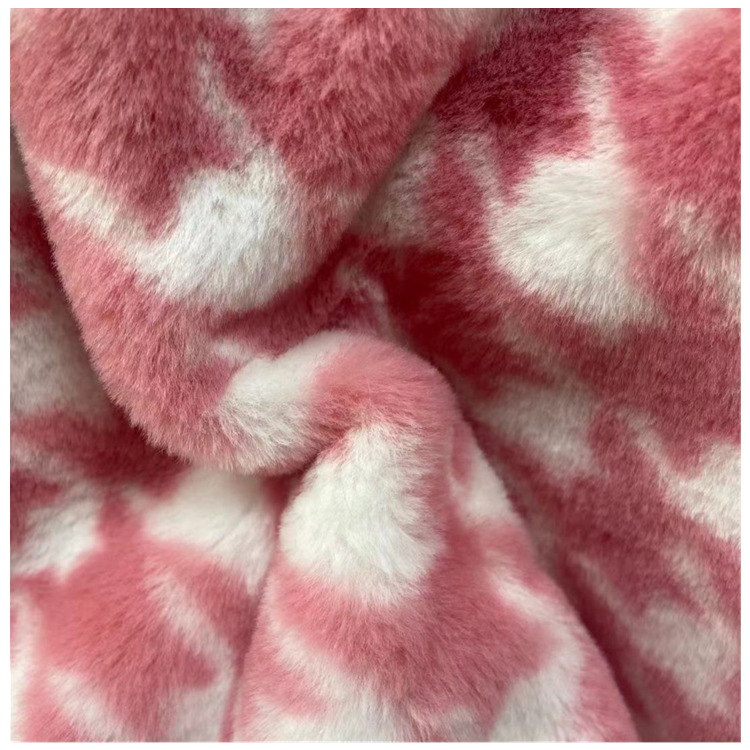 Houndstooth pequeña piel de conejo Impresión de imitación de conejo ropa de peluche tela de felpa alfombra de juguete tela en stock