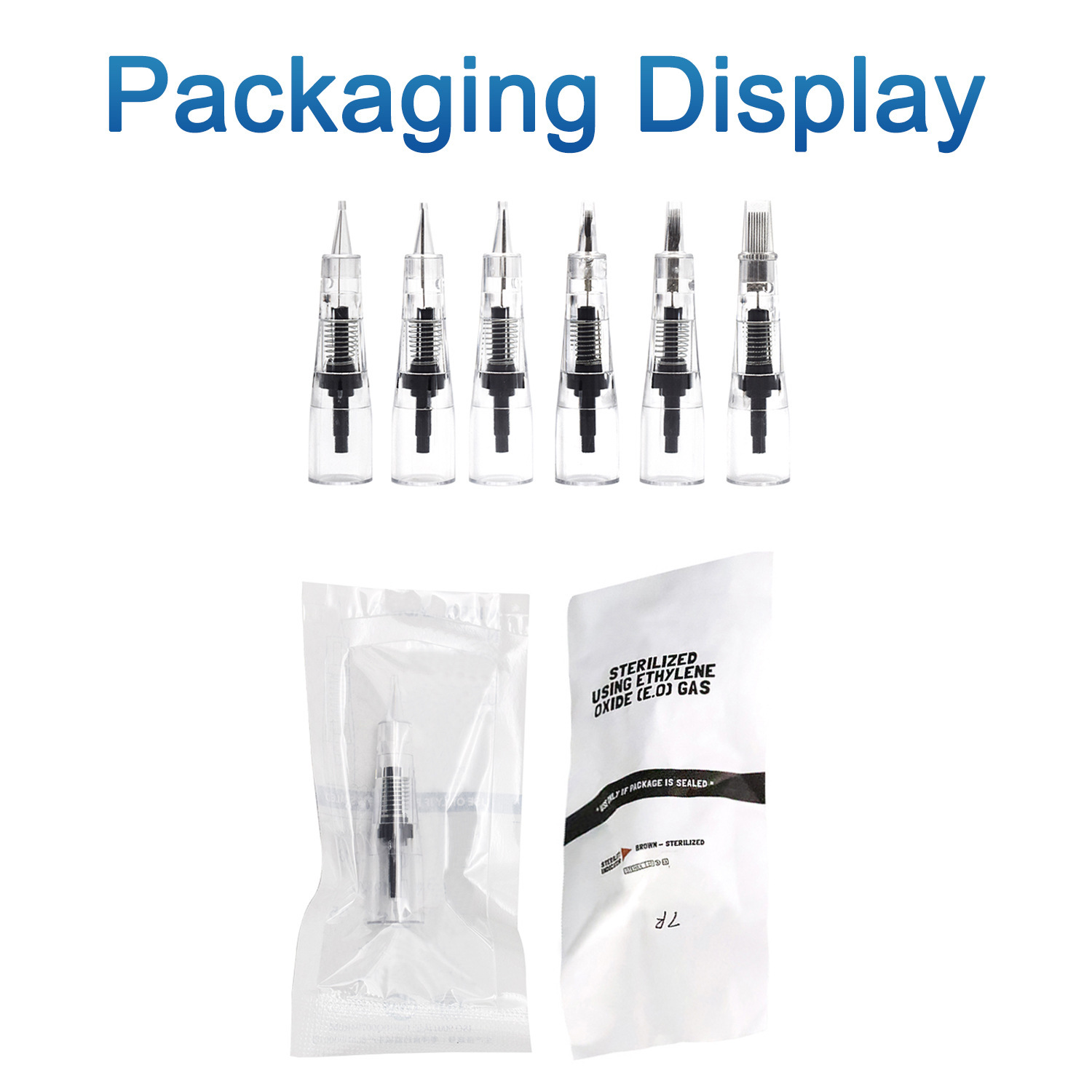 Venta directa de fábrica de agujas para tatuajes y bordados, sin necesidad de anestesia, agujas para tatuajes de cejas, sin necesidad de anestesia, agujas todo en uno, sin máquina de anestesia, puntas de agujas totalmente pulidas.