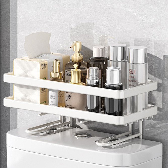 Bathroom Toilet Storage Rack Above the Toilet, No-Drill Bathroom Storage Cabinet, Restroom Toilet Shelf Organizer