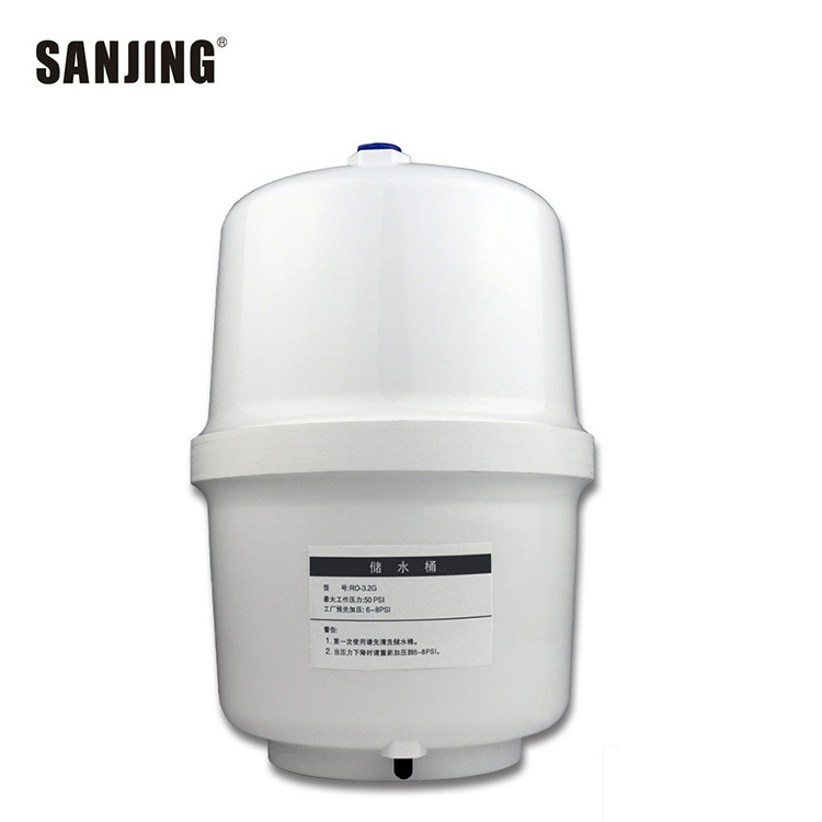 3,2g purificador de agua doméstico tanque de almacenamiento de agua engrosada grado alimenticio PP plástico ósmosis inversa máquina de agua pura barril de presión