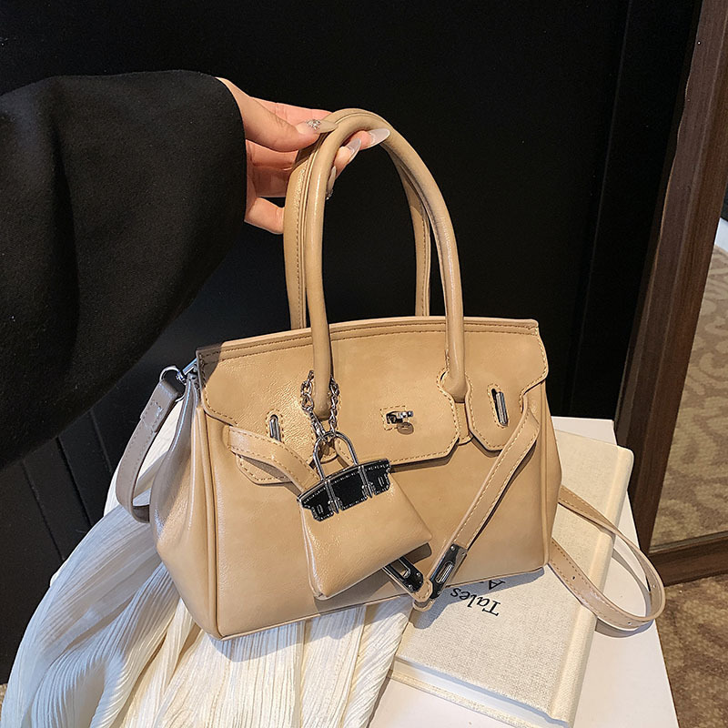 Fashionable Hand-Held Birkin Bag 2025 Spring New Model High-Quality Large-Capacity Retro Trendy Shoulder Crossbody Bag for Women