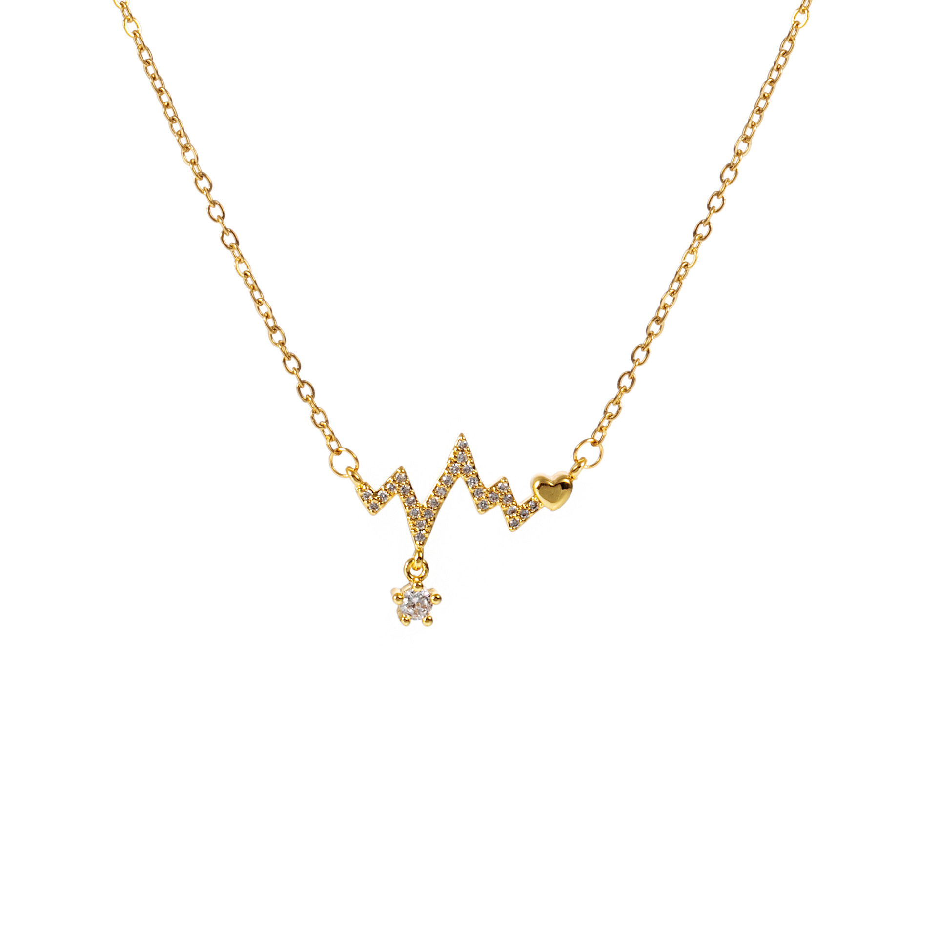 Colar com pingente de eletrograma elegante corrente para mulher_voghion.com