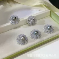 Hongqiang ювелирные изделия с морской водой Таити черный жемчуг корсаж сильный свет микро дефекты модная универсальная брошь с жемчугом из морской воды