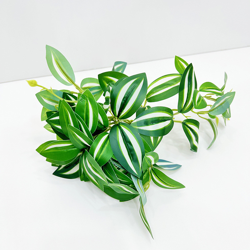 Planta verde artificial pequeña bonsai hoja de tortuga flor artificial hoja de rábano verde artificial mesa de comedor hoja de uva decoración de hotel Hoja de batata