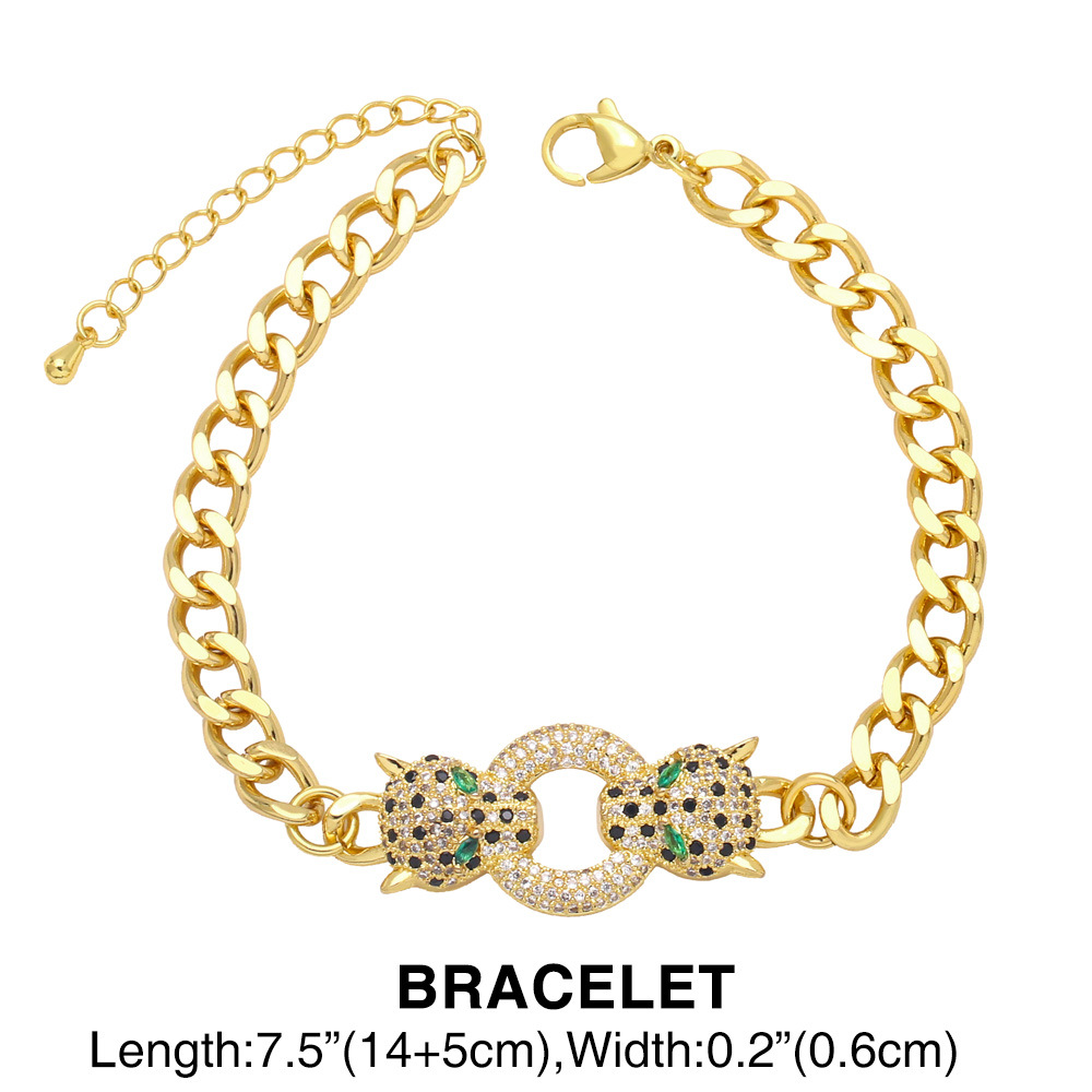 Fashion Copper Animal Bracelet Necklace Zircon Copper Necklaces