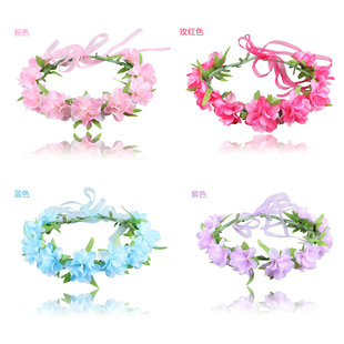 Foreign trade seaside holiday fabric headdress new scenic spot jewelry children ribbon simulation Garland