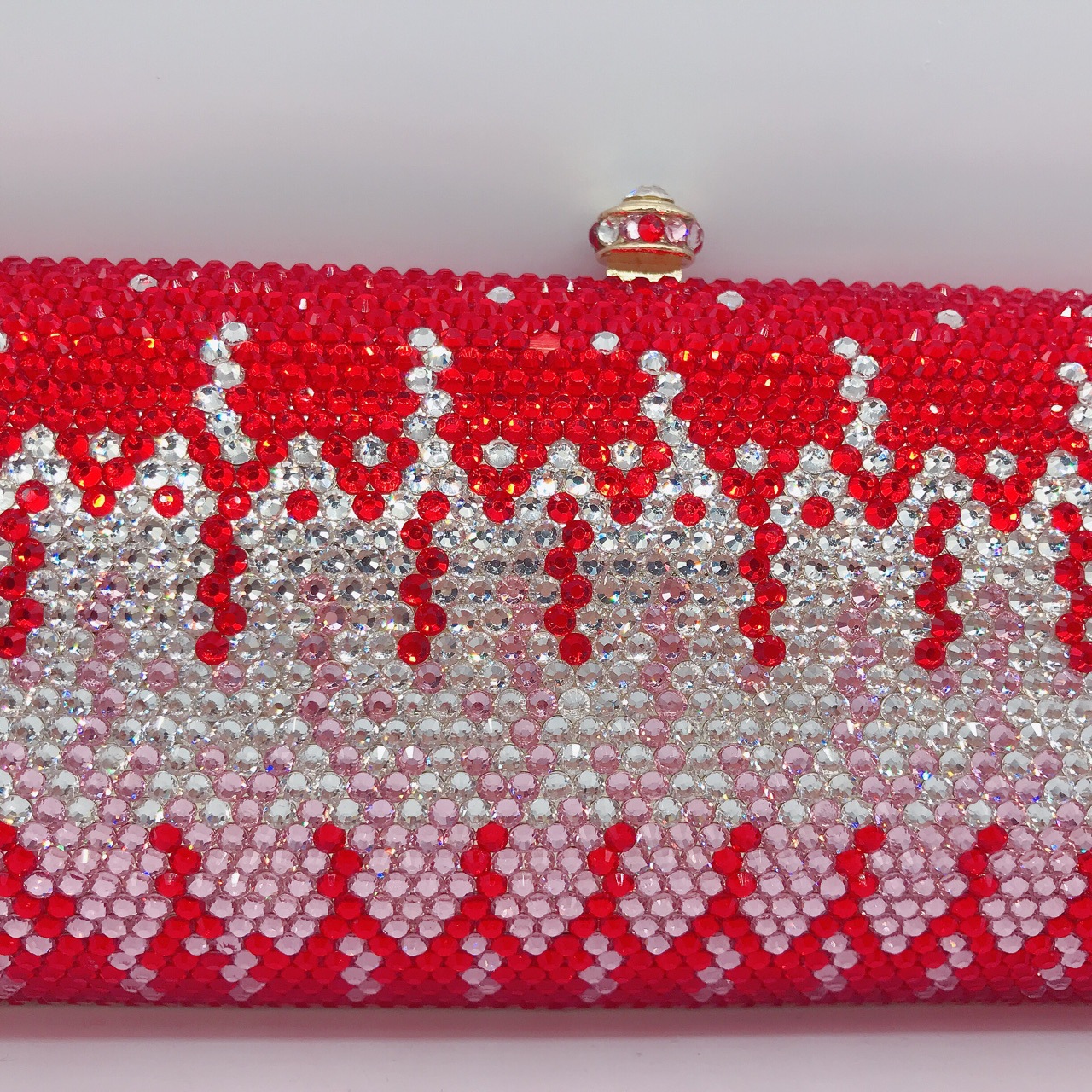Túi clutch nữ đính đá rhinestone cầm tay hộp cứng dự tiệc — 10 # xanh ngọc chi tiết 36