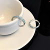 Design blue ring, trend of season, simple and elegant design, on index finger