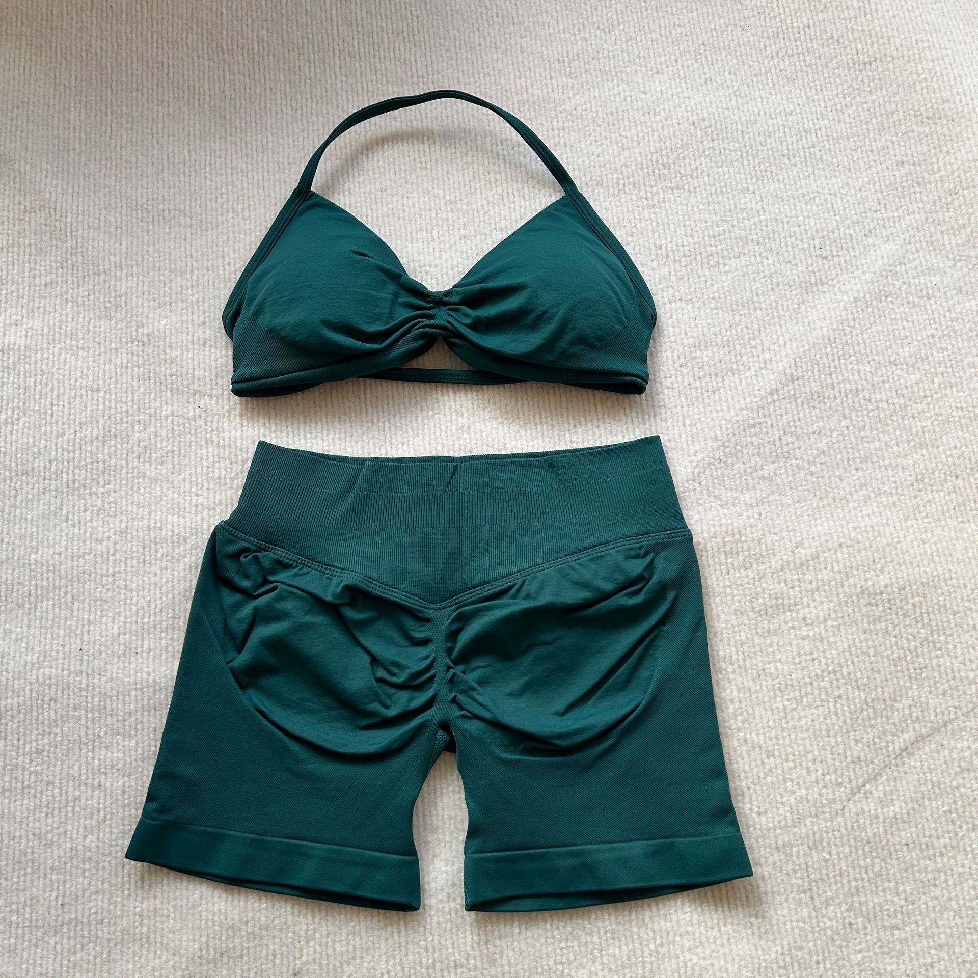 DFYNE AliExpress 同じスポーツスーツホルターネックブラジャースポーツタイトヨガショーツフィットネススーツ