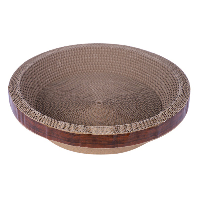 Tablero de agarre para gatos al por mayor, papel corrugado redondo ovalado grande, juguete para gatos resistente a la captura, palangana para gatos, suministros para gatos