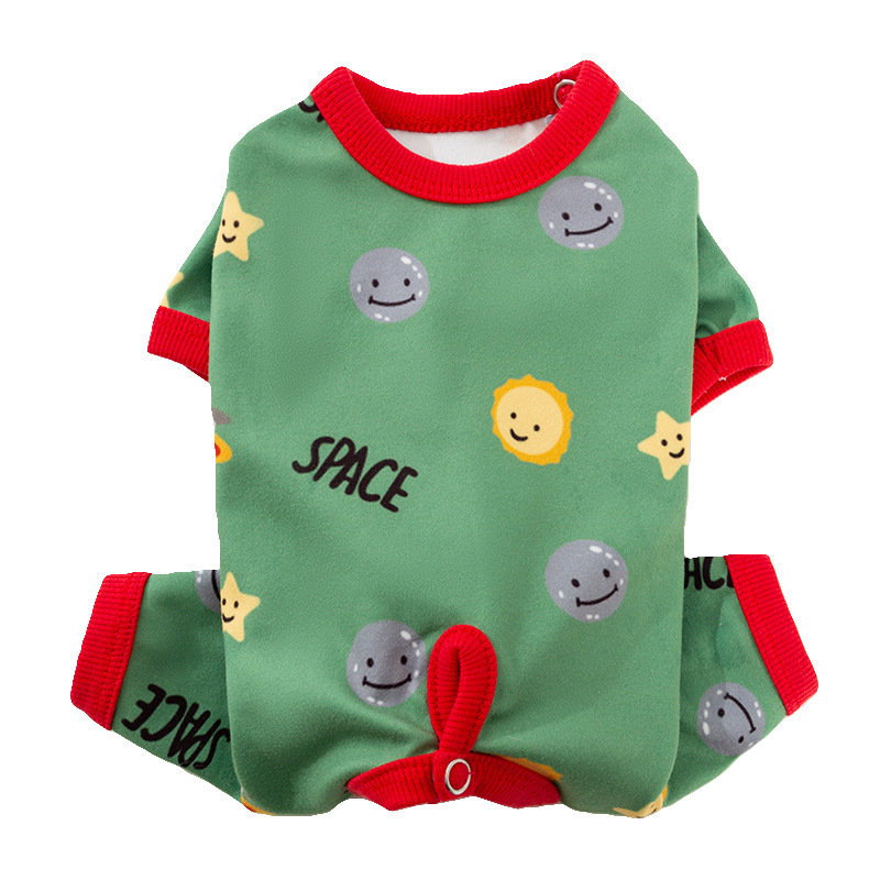 秋冬新款狗狗衣服探索宇宙四脚包肚衣中小型犬泰迪家居服宠物衣服|undefined