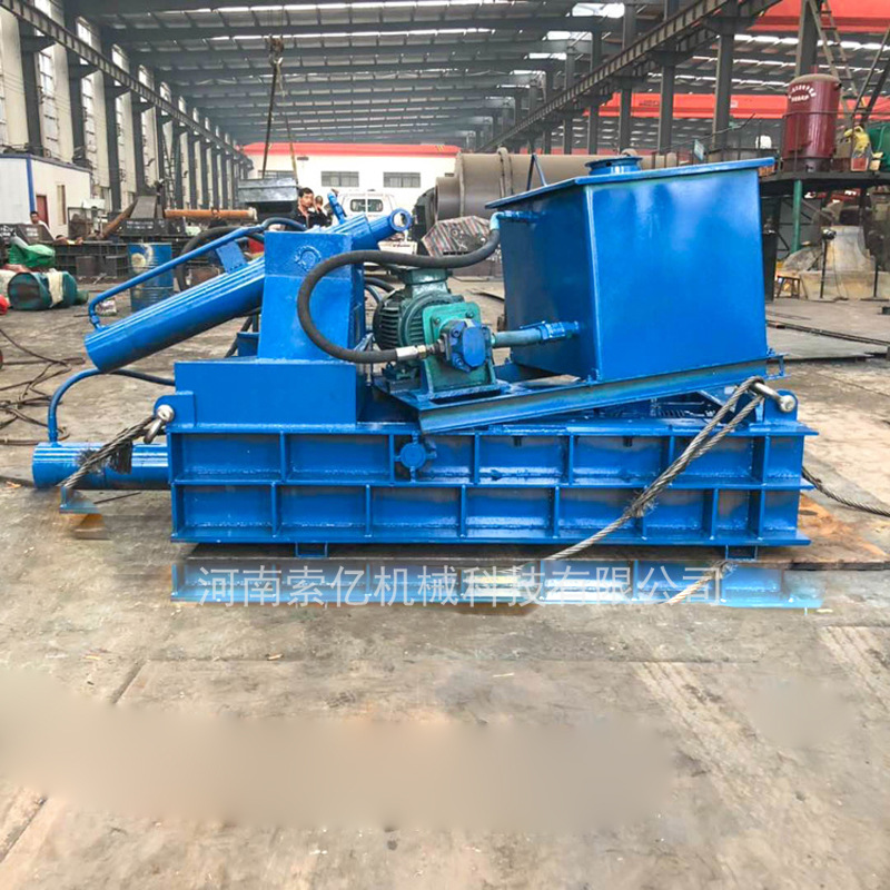 125小型废铁压块机 卧式液压铁屑铜屑打包机 自动翻包六角压块机