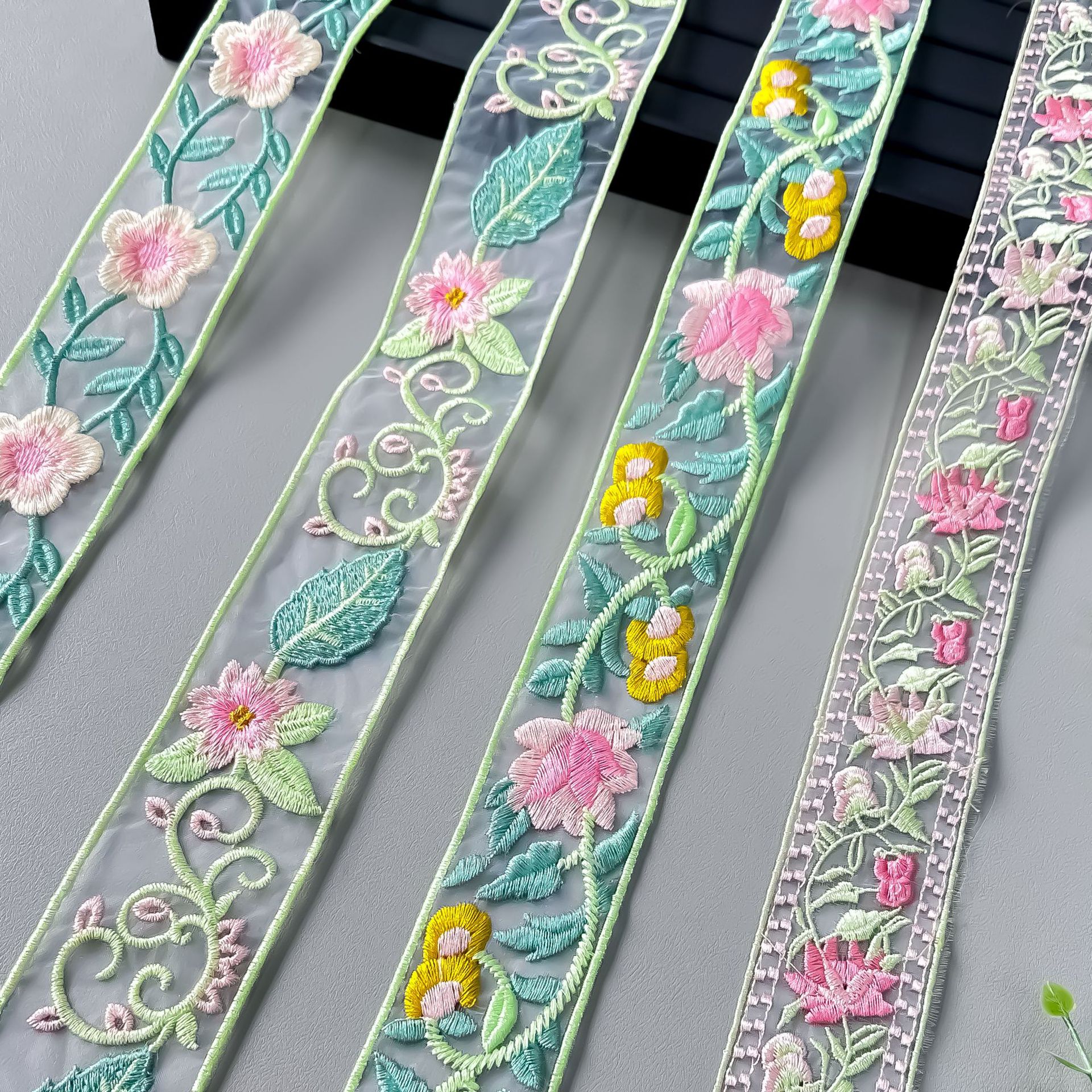 新款复古民族风西秀花边辅料中国风绣花条码diy服装汉服领口配饰