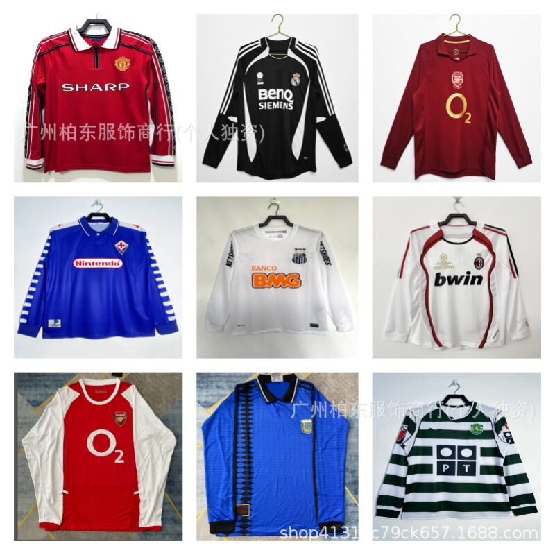 Long-Sleeved Wholesale Real Madrid Arsenal Argentina Fiorentina Ac22 Number Kaká Football Team National Team Home Jersey