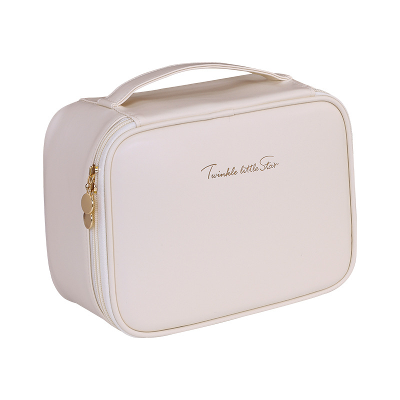 Luxury francés libre maquillaje multifuncional pu bolsa de maquillaje de viaje de alta calidad sensación de gran capacidad de partición caja de maquillaje