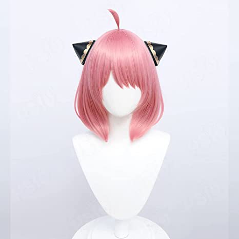 Spy × play house ana fujie luz rosa ola cabeza pelo corto cos peluca espía play house