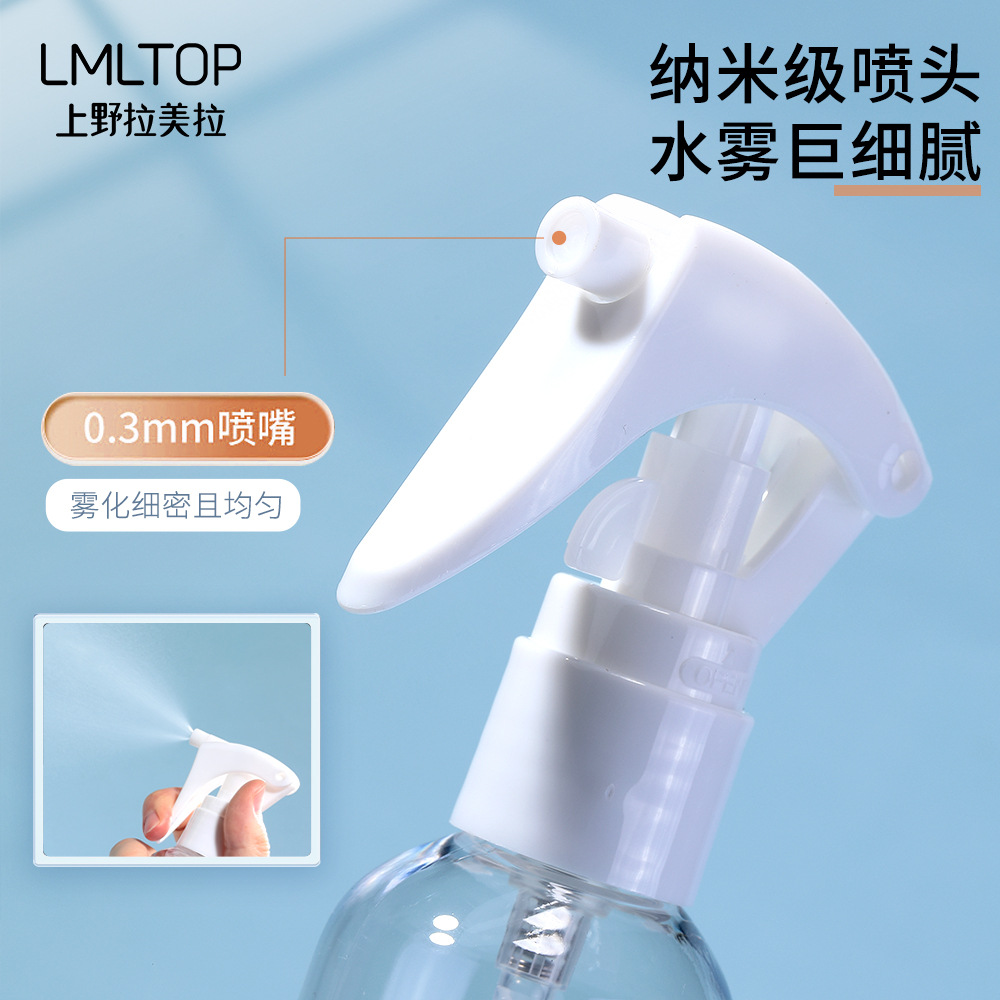 Lmltop 100mL botella de spray transparente PET pistola botella peluquería mano regadera mano botón botella de spray SY710