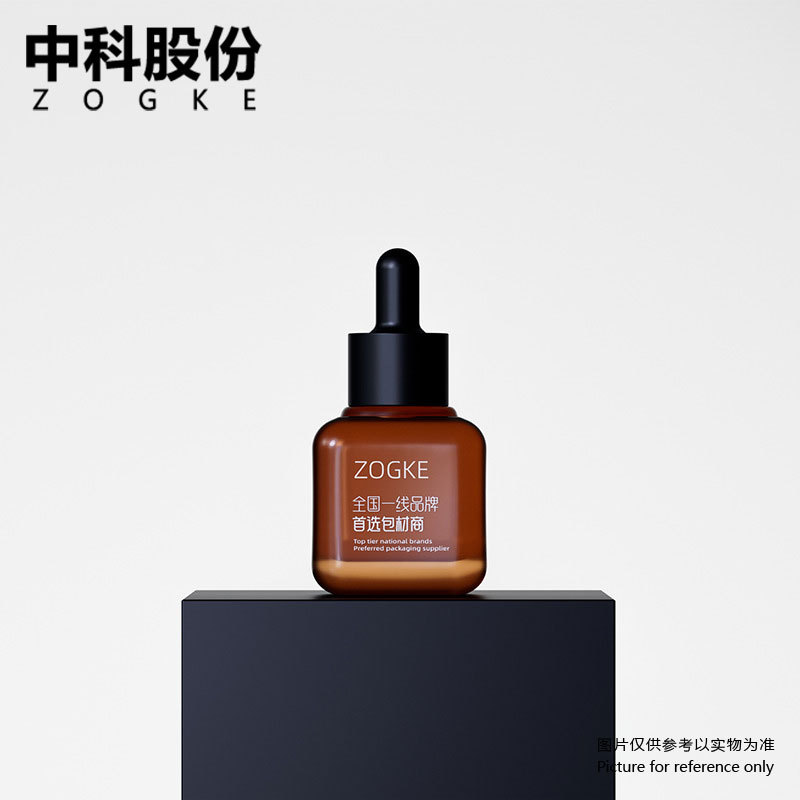 厂家现货30ml透明内弧方瓶避光精油滴管瓶精华液瓶香水分装瓶批发