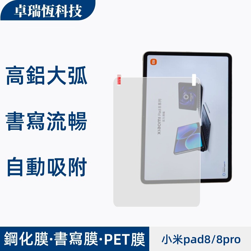 适用小米pad8pro平板防尘网透明镜头膜书写膜PET膜大弧高清钢化膜|undefined