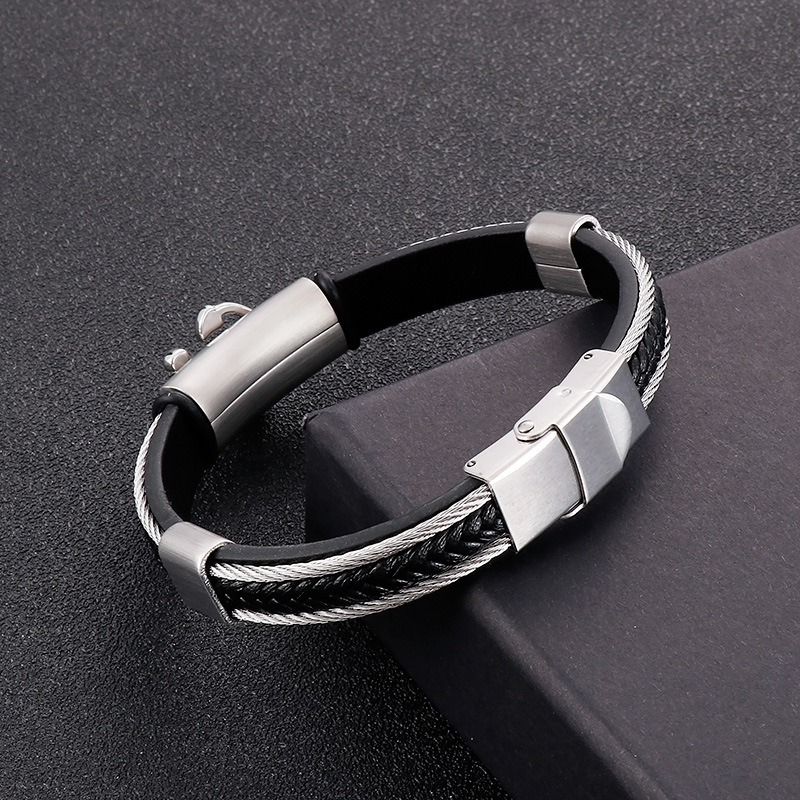 1 Piece Fashion Anchor Titanium Steel Men's Bangle display picture 2