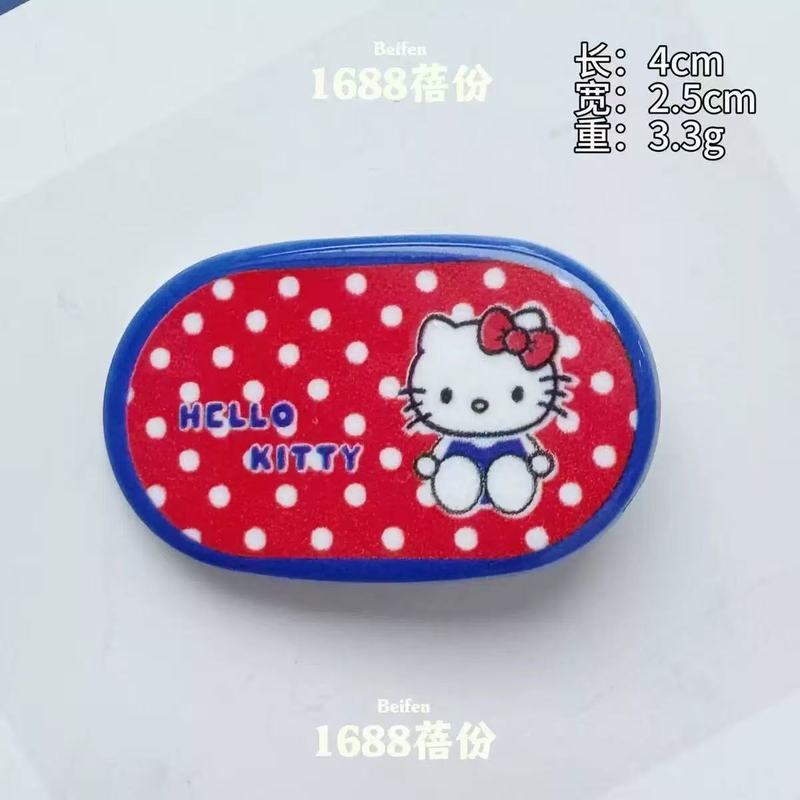 可爱红蓝撞色kitty猫发夹时尚百搭儿童鸭嘴夹碎发刘海侧边夹卡通|undefined