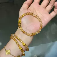 Натуральный новый желтый Ассаи браслет женский один круг тыква золотой кристалл подарок для мужчин и женщин