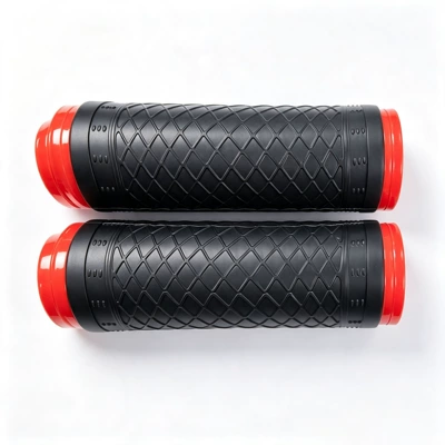 motorcycle handlebar covers, silicone | Motorcycle Handle Cover - black-grid-pattern-1-pair-of-handle-covers