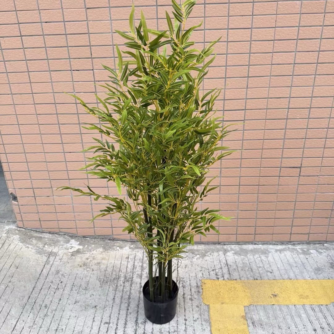 Simulación de plantación verde de plátano de bambú de tortuga grande planta de plantación de ventana interior diseño de ángulo de planta de árbol falso paisajístico