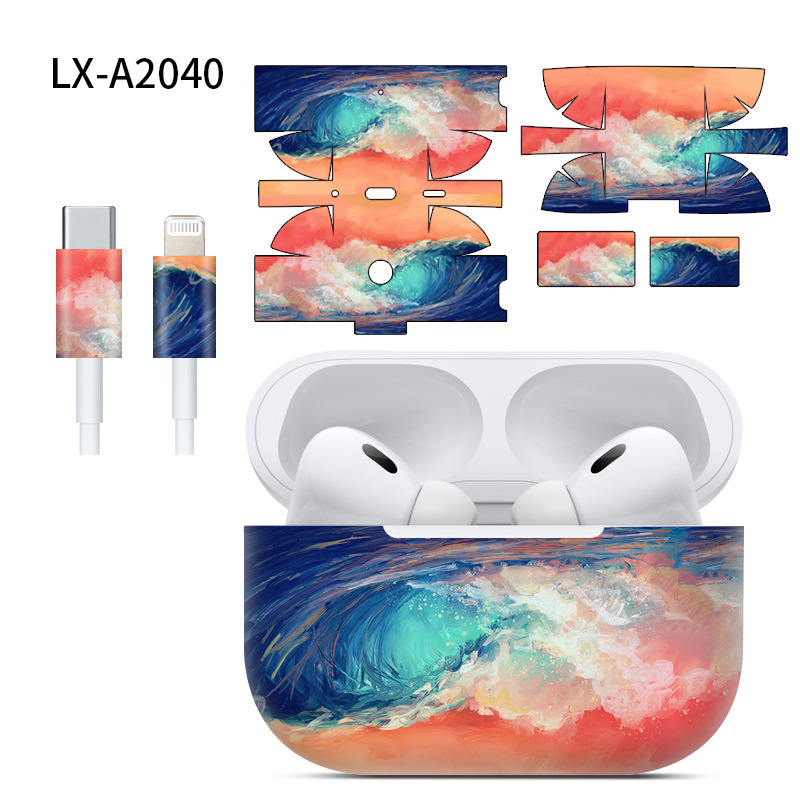 Adecuado para pegatinas de AirPods Pro2/Pro3, textura mate, película para auriculares Apple, película protectora de cobertura total