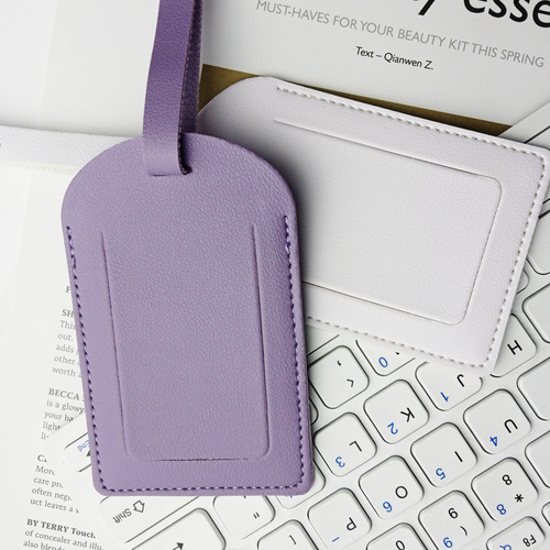 Blank 11-color PU leather luggage tag passport case set with customizable LOGO, cross-border leather boarding pass