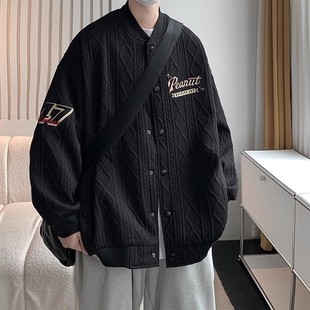 American Vibe Style Baseball Uniform Retro Heavyweight Trendyy Autum Jacket Men's Autum Trendyy Brand Men's Bomber Jacket