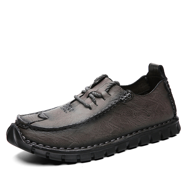 Size 38-46 Large Men's Shoes, Men's Casual Leather Shoes, Outdoor Soft-Soled Non-Slip Loafers, Autumn Breathable Shock-A_vogvips.com