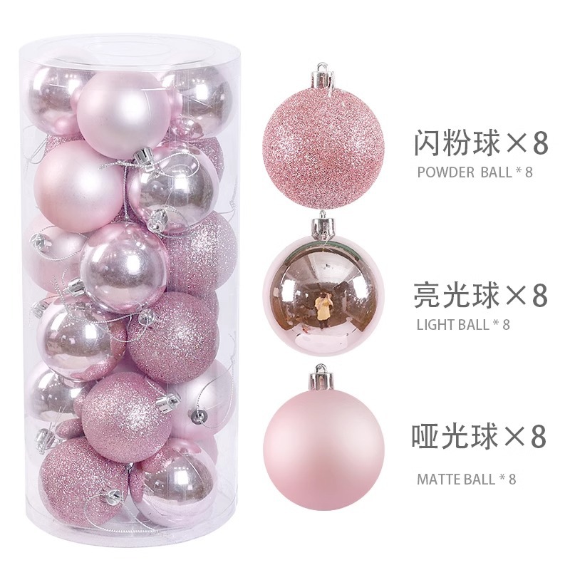 Fabricantes transfronterizos de Navidad nueva bola de plástico galvanizado 3 / 5 / 6 / 8cm colgante de árbol de Navidad decoración colgante de bola de Navidad