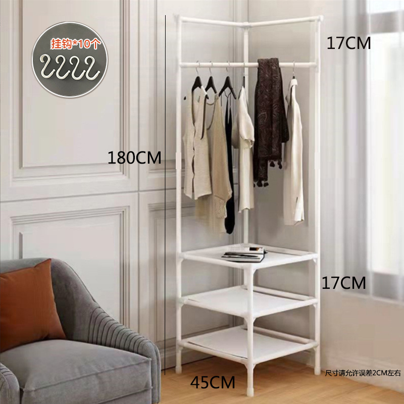 코너 프레임 3 층 흰색 + 10 후크