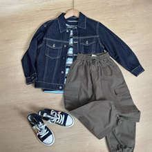 HM0119男女童原色牛仔外套26款中大童夹克儿童牛仔服美式复古外套