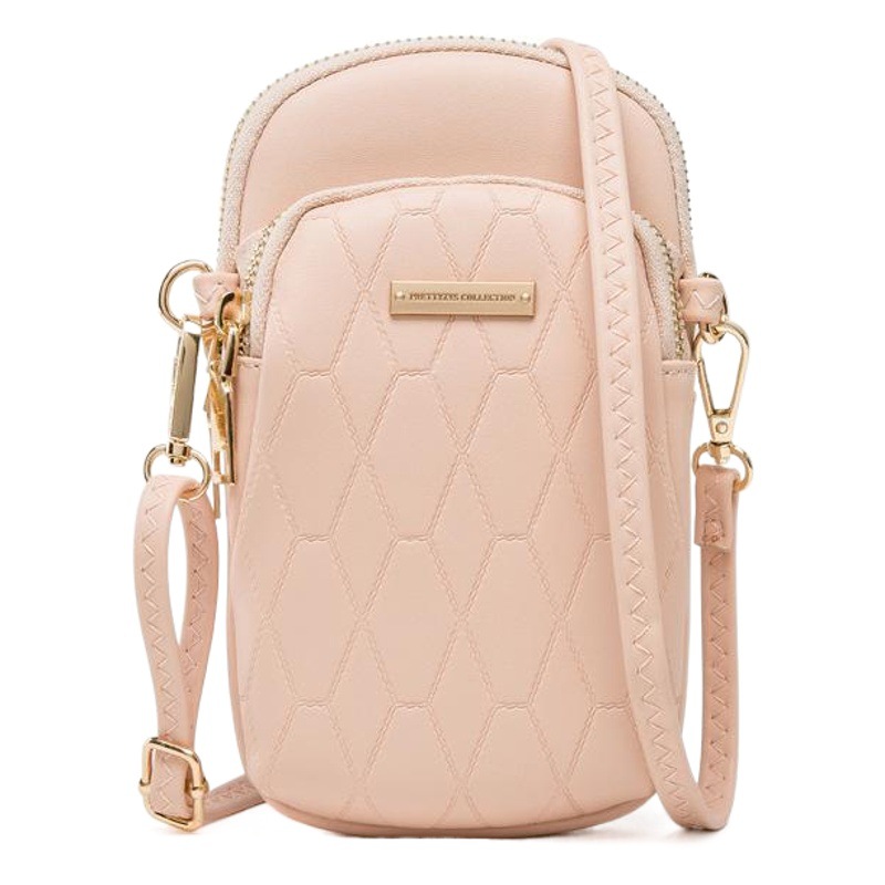 Bolso del teléfono móvil de las mujeres de estilo Japonés y Coreano DE LA PU de superficie suave de la Tela Escocesa cremallera vertical oreja línea agujero del hombro bolsa de mensajero de gran capacidad bolsa de mensajero