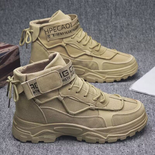 Martin Boots Men's Spring and Autumn New Model High-Top Work Shoes Men's Korean Version Versatile British Style Short Boots Casual Trendy Shoes