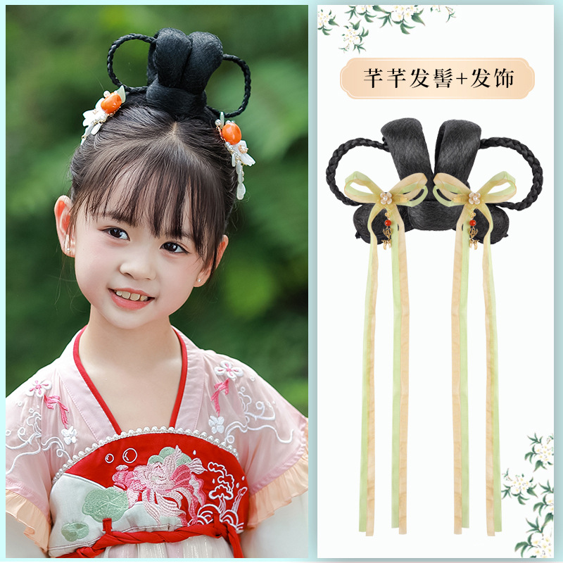 Qianqian 롤빵 + 요정 사슴 헤어 액세서리 한 쌍