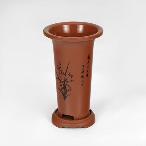 Printed orchid pot plastic orchid special pot thickened and raised orchid flower pot large size orchid pot 