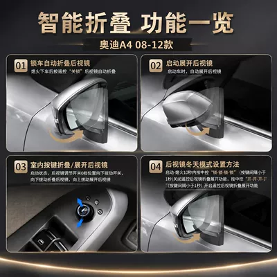 Rearview mirror/rearview mirror mirror, with features including automatic folding when the